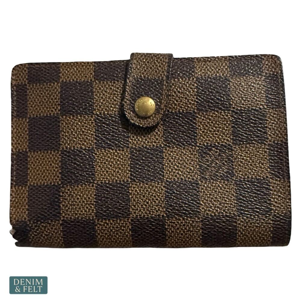 Louis Vuitton Damier Ebene Kisslock Wallet Clutch‎ Vintage Paris Heritage Luxe - Picture 1 of 16